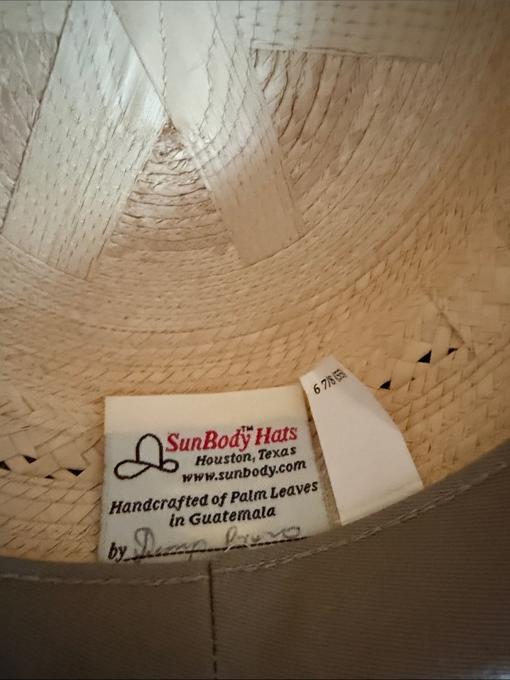SunBody Hats Houston TX Wide-Brim Straw Hat in Natural with Patterned Band - Picture 2 of 4